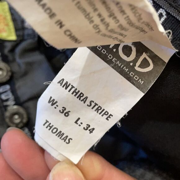 Grey pinstripe Relaxed Jeans 36x34 - Miracle of Denim - Picture 6 of 7